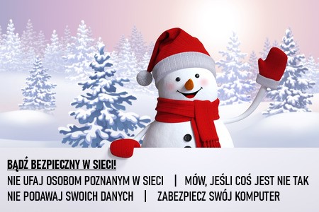 49007581 happy snowman waving hand blank banner template winter landscape snowy forest christmas or new year 